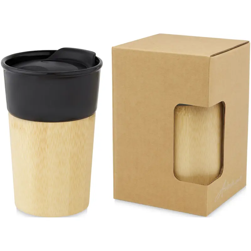 Pereira 320 ml porslinsmugg med bambuyttervägg