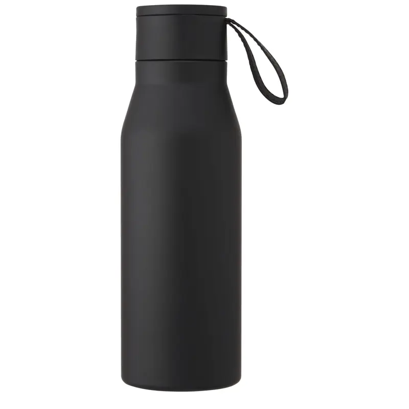 Ljungan 500 ml vakuumisolerad kopparflaska i rostfritt stål med PU-läderrem och lock