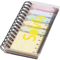 Bild på Spinner spiralbunden anteckningsbok med färgade självhäftande notiser