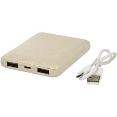 Bild på Asama 5000 mAh trådlös powerbank i halm