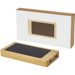 Bild på Alata 8 000 mAh soldriven powerbank av bambu