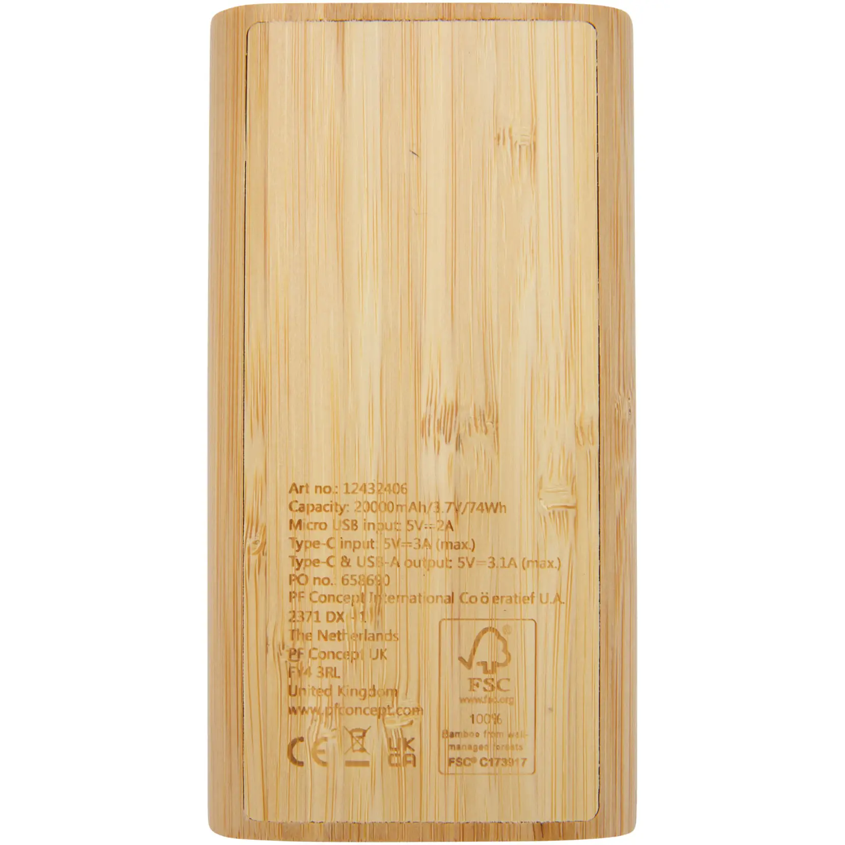 Bild på Tulda 20,000 mAh powerbank i bambu