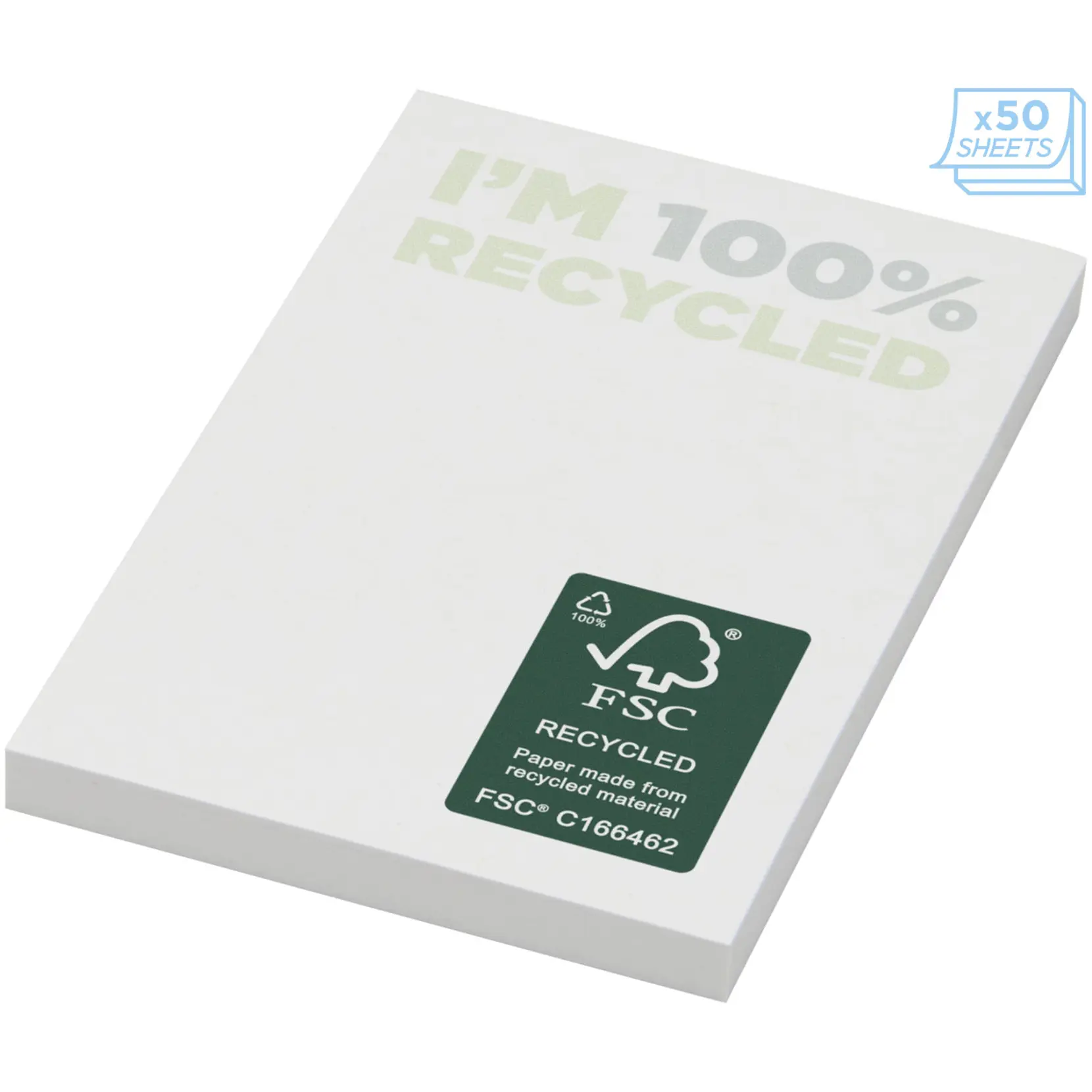 Bild på Sticky-Mate® klisterlappar av återvunnet papper 50 x 75 mm 