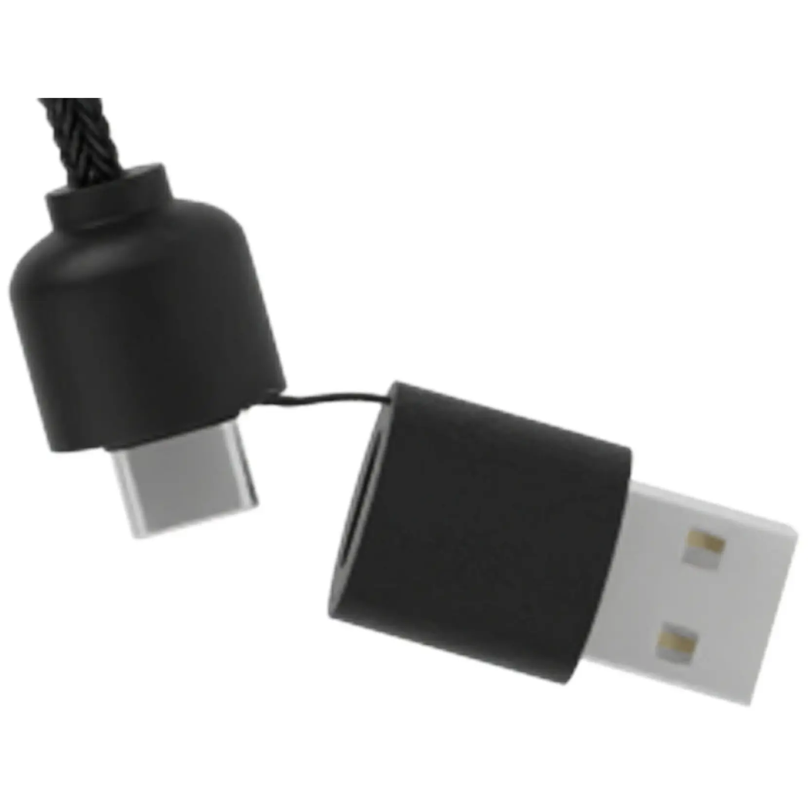 Bild på SCX.design C38 5-i-1 rPET-laddningskabel med upplyst logotyp och fyrkantigt trähölje