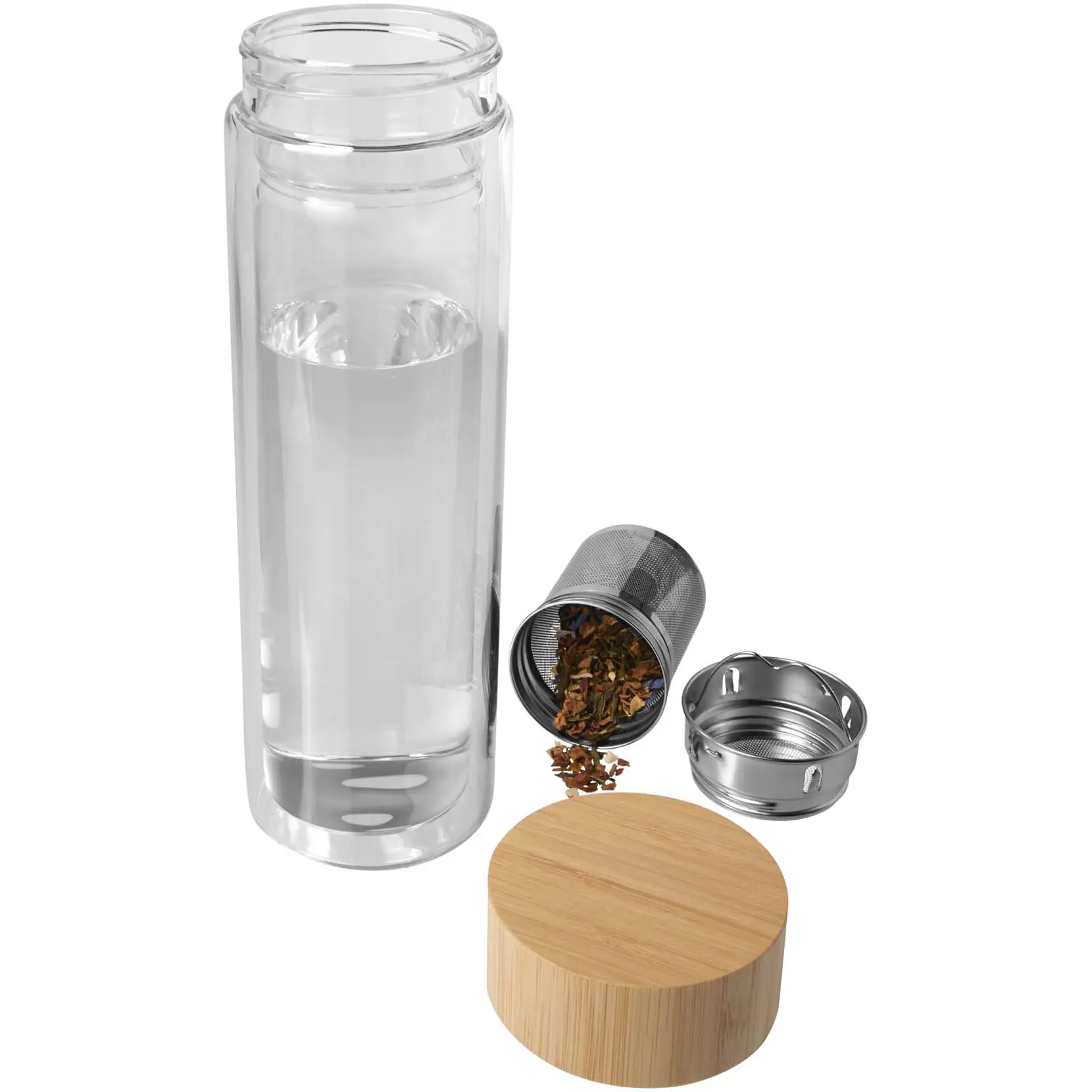 Bild på Bailey infusionsflaska i borsilikatglas med bambulock, 400 ml