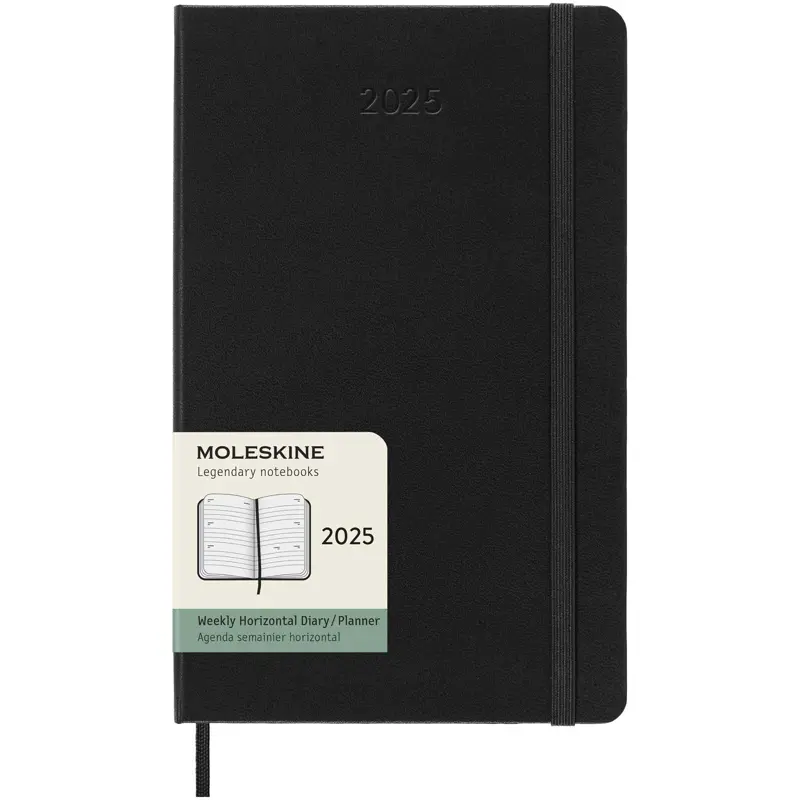 Moleskine inbunden 12-månaders L horisontell veckoplanerare
