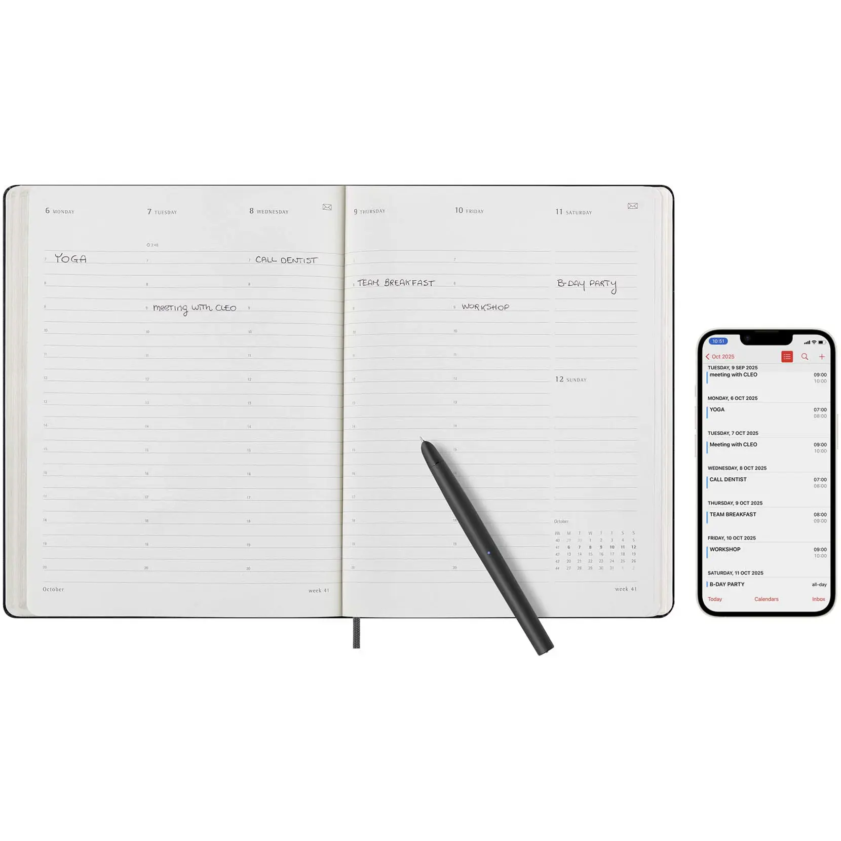 Bild på Moleskine 12-månaders XL smart planner pro
