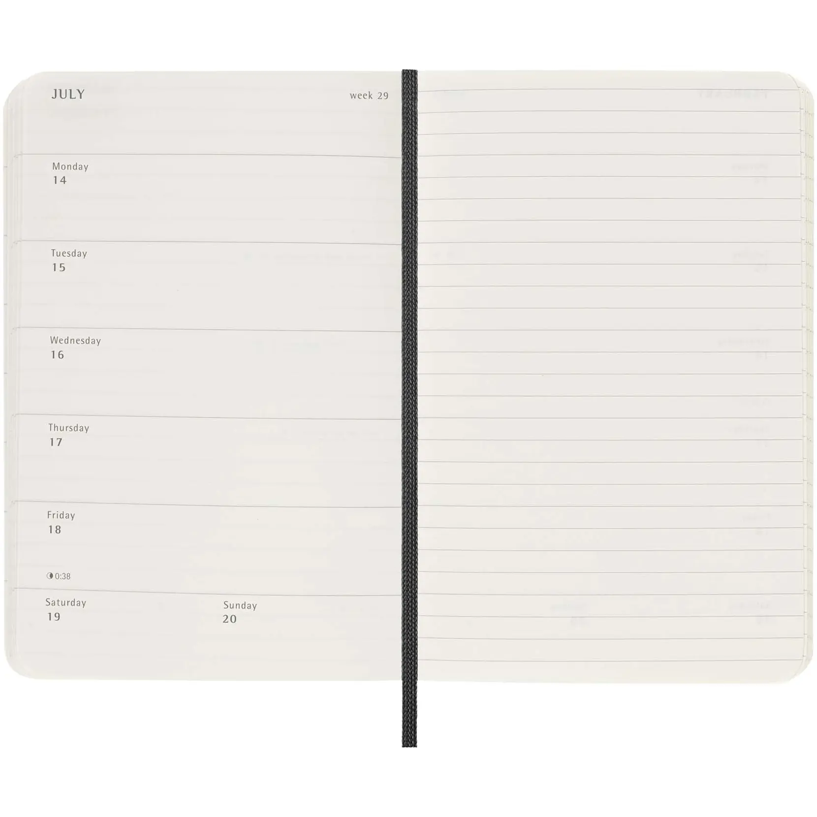 Bild på Moleskine 12-månaders veckoplanerare med mjukt omslag