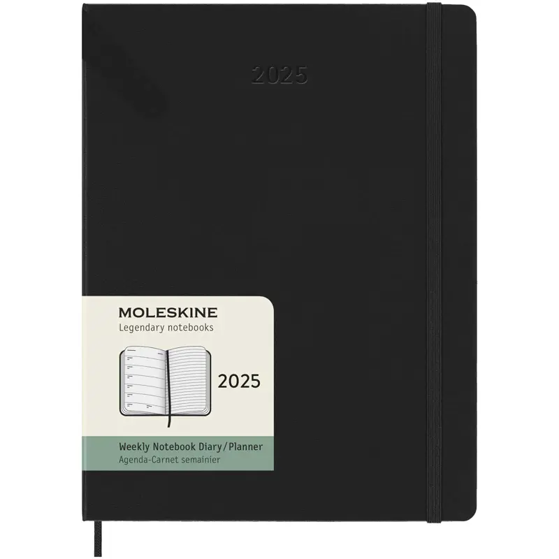 Moleskine inbunden 12-månaders veckoplanerare XL