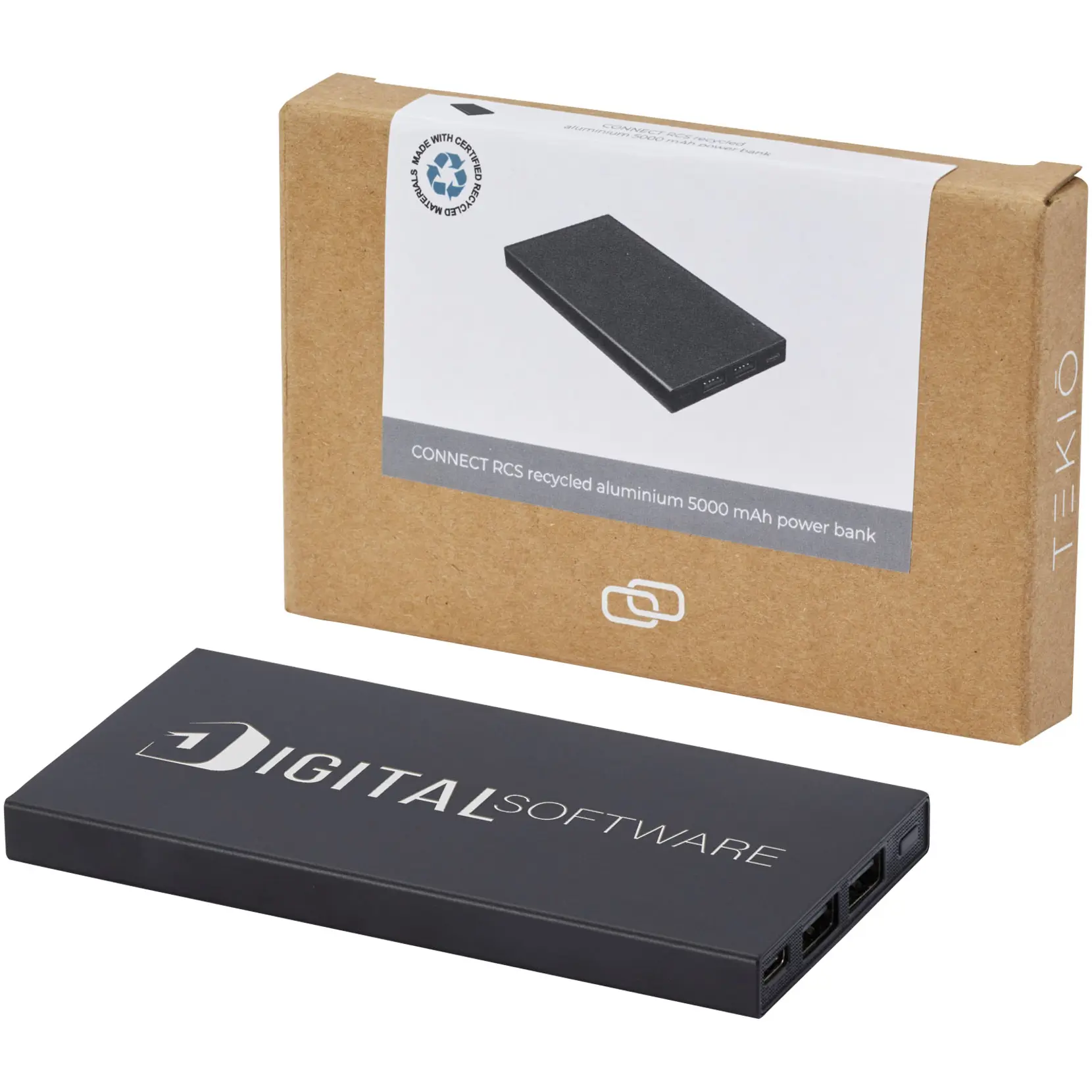 Bild på Connect 5 000 mAh powerbank av RCS-återvunnen aluminium 