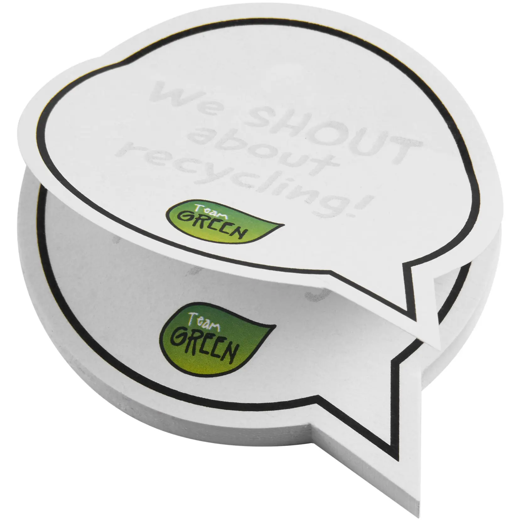 Bild på Sticky-Mate® pratbubbelformade klisterlappar av återvunnet material