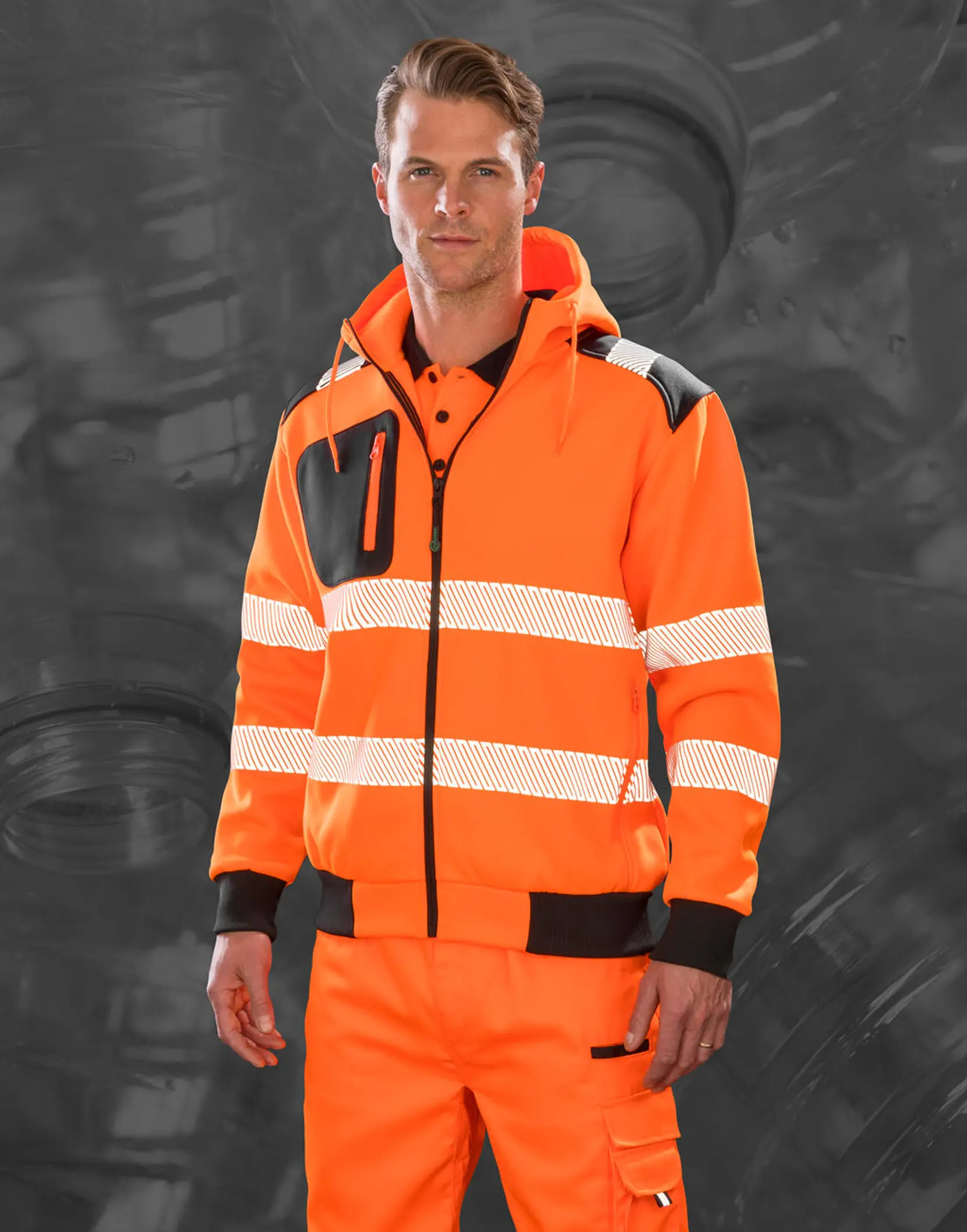 Bild på Recycled Robust Zipped Safety Hoody