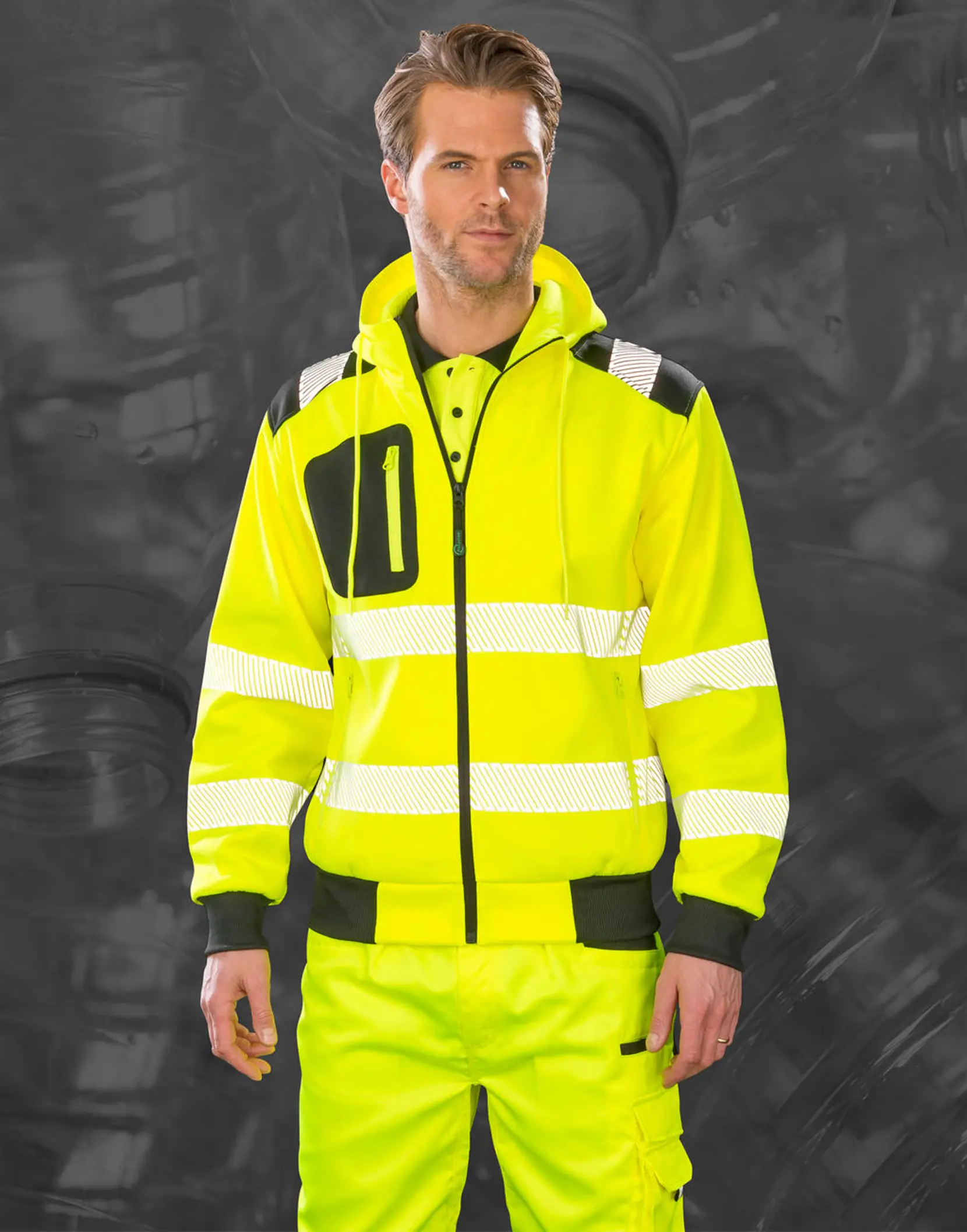 Bild på Recycled Robust Zipped Safety Hoody