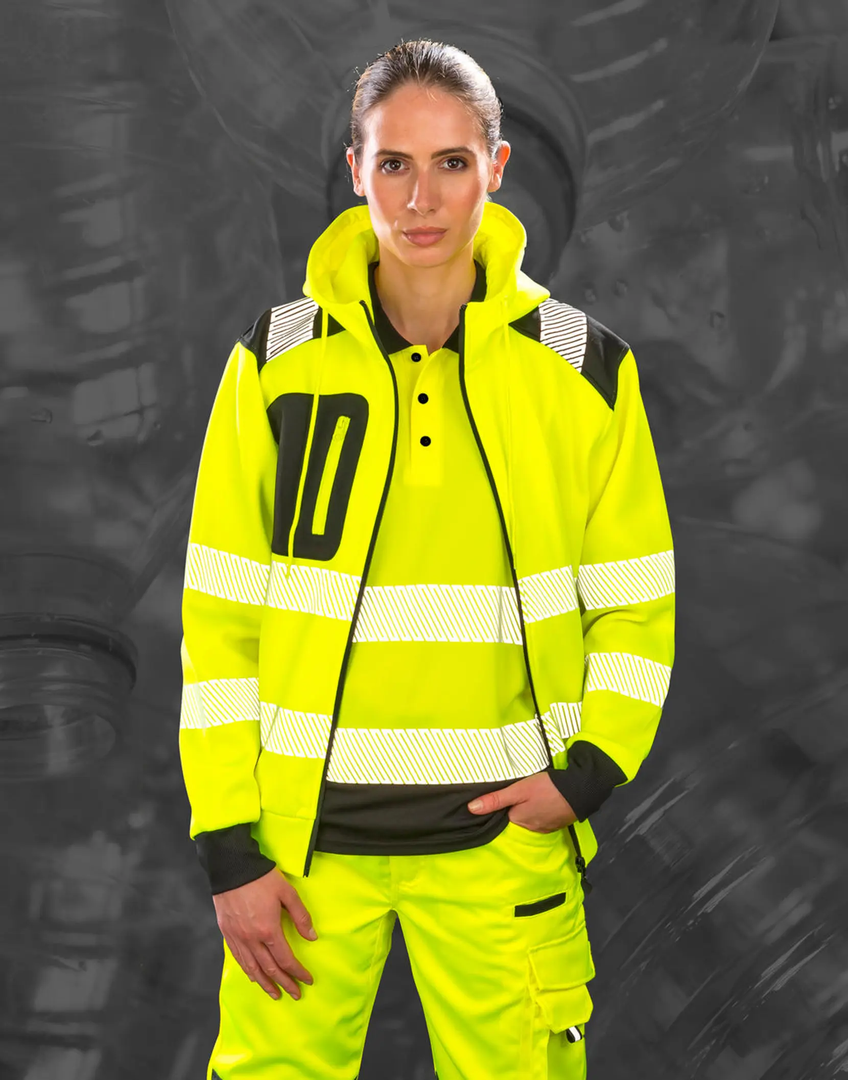Bild på Recycled Robust Zipped Safety Hoody