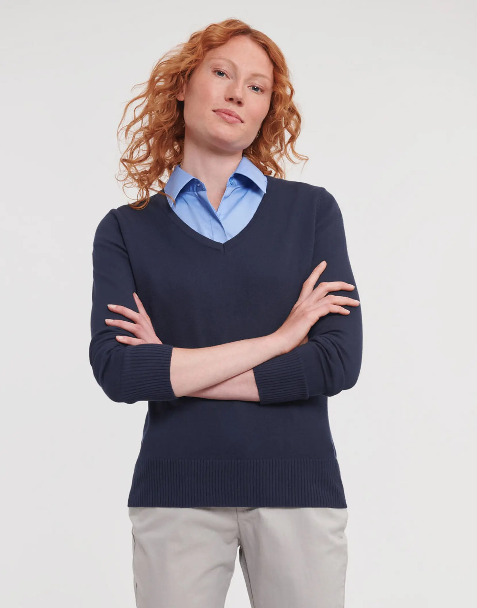 Bild på Ladies V-Neck Knitted Pullover