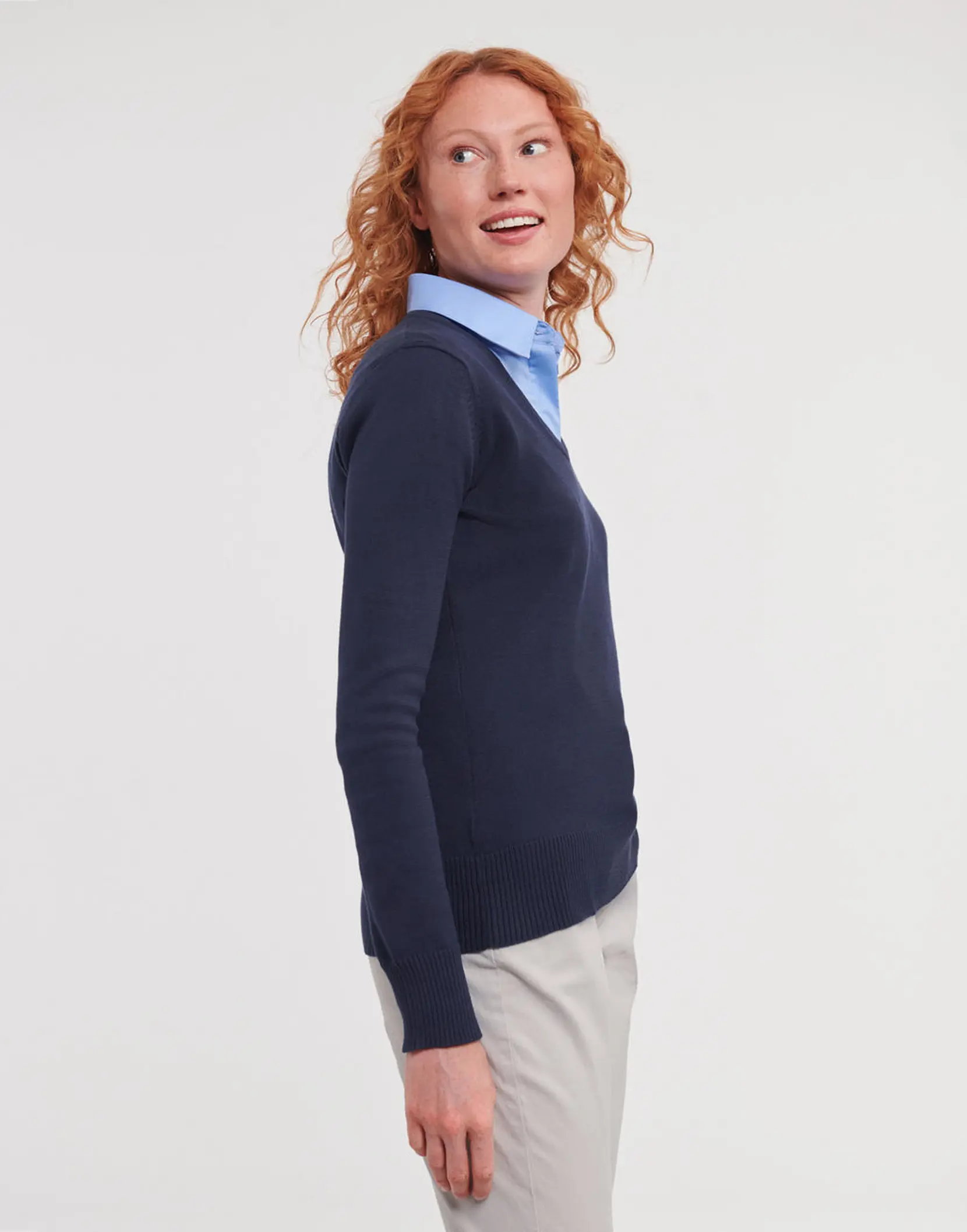 Bild på Ladies V-Neck Knitted Pullover