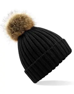 Bild på Fur Pop Pom Chunky Beanie