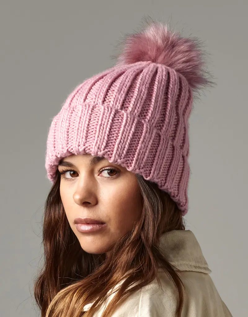 Bild på Verbier Fur Pop Pom Chunky Beanie