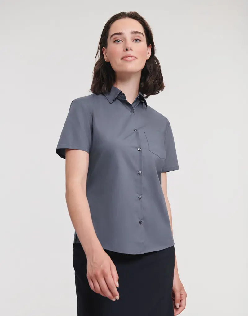 Short Sleeve Poplin Blouse