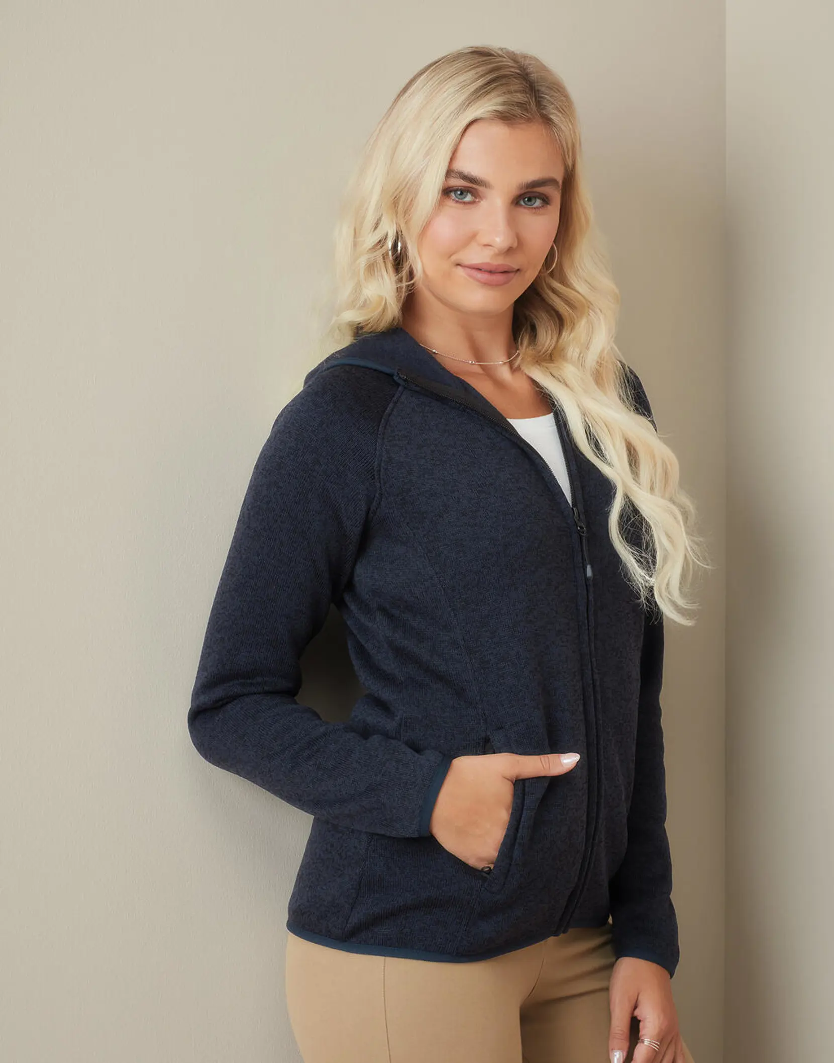 Bild på Lux Hooded Knit Fleece Jacket for women