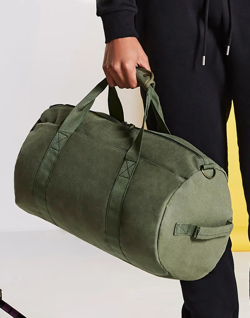 Bild på Vintage Canvas Barrel Bag