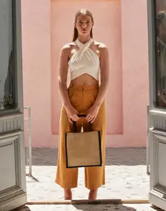 Bild på Natural Starched Jute Midi Tote