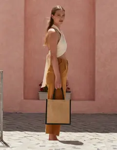 Bild på Natural Starched Jute Midi Tote