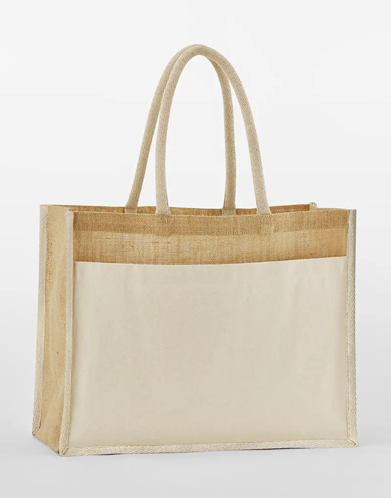 Bild på Cotton Pocket Natural Starched Jute Shopper