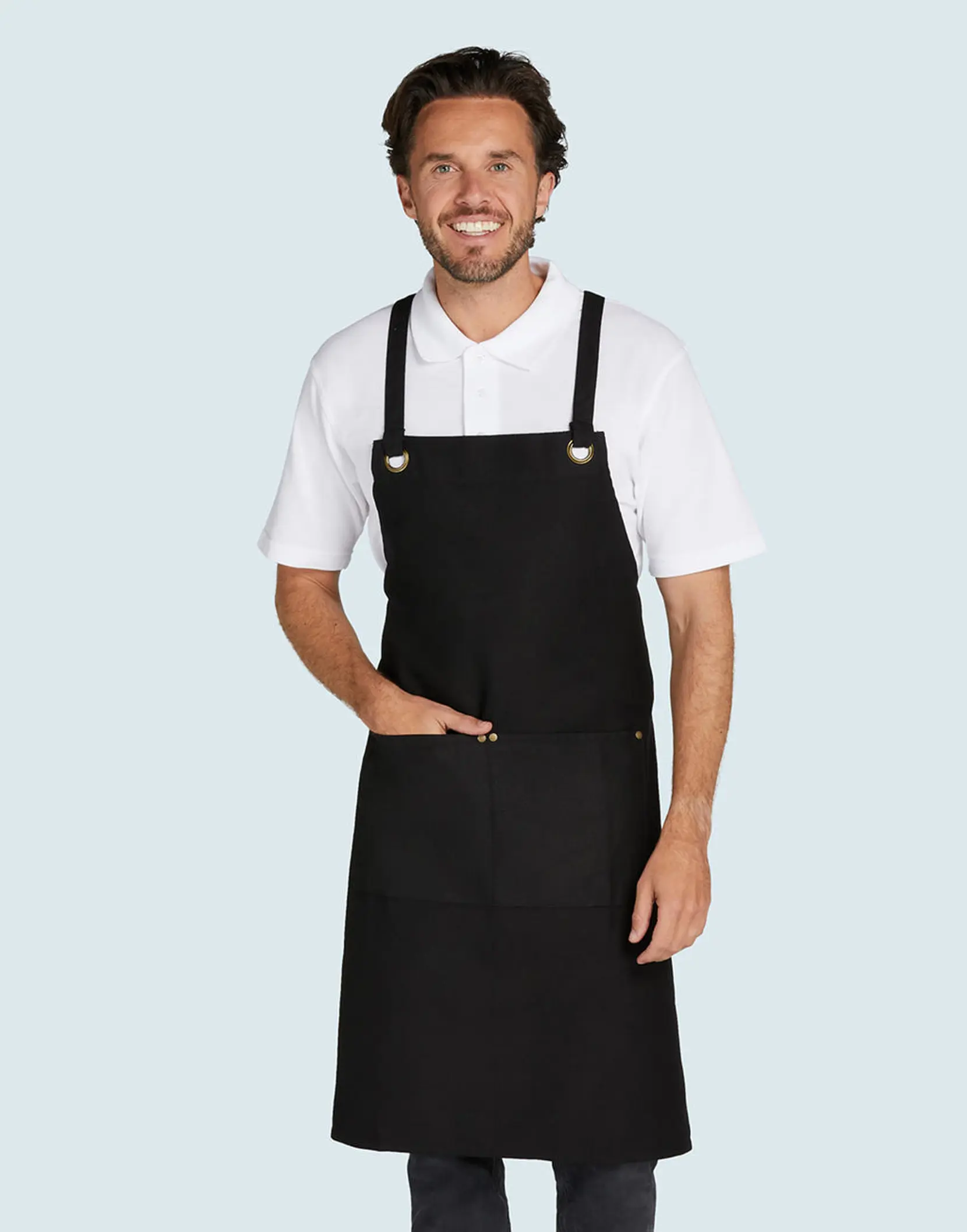 Bild på PROVENCE - Crossover Eyelets Bib Apron with Pocket