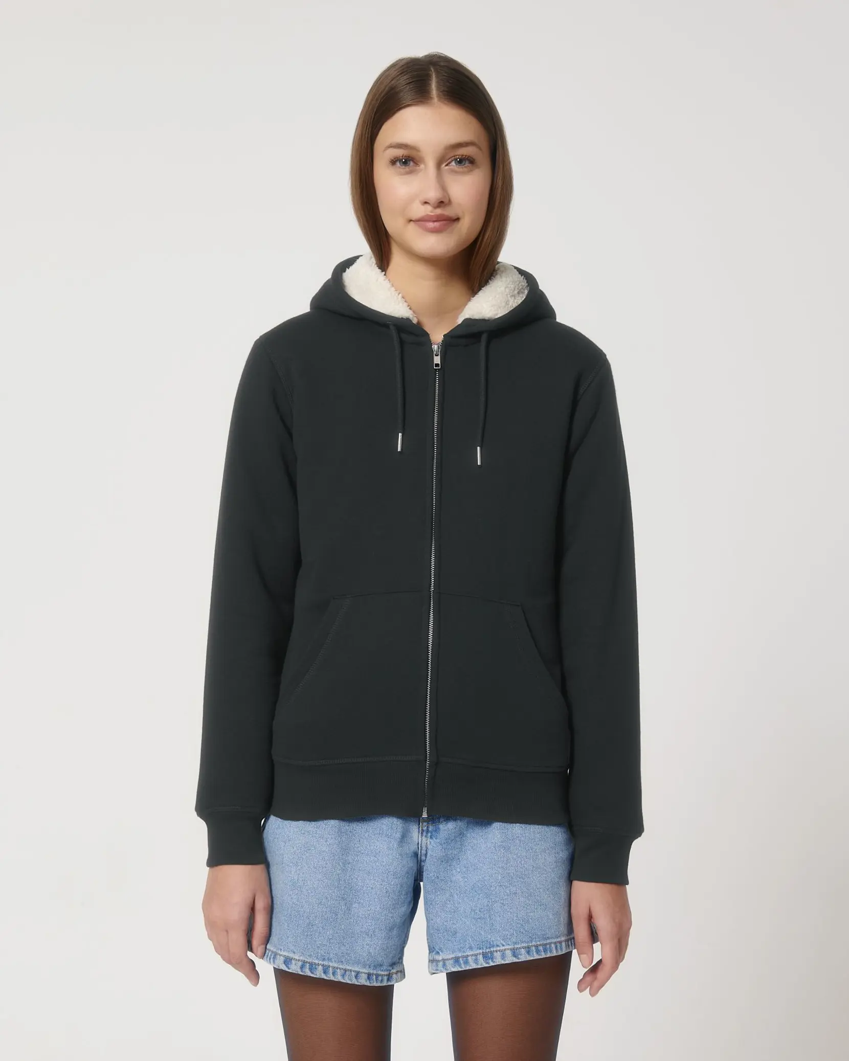Bild på Hygger Sherpa The unisex sherpa lined zip-thru hoodie sweatshirt