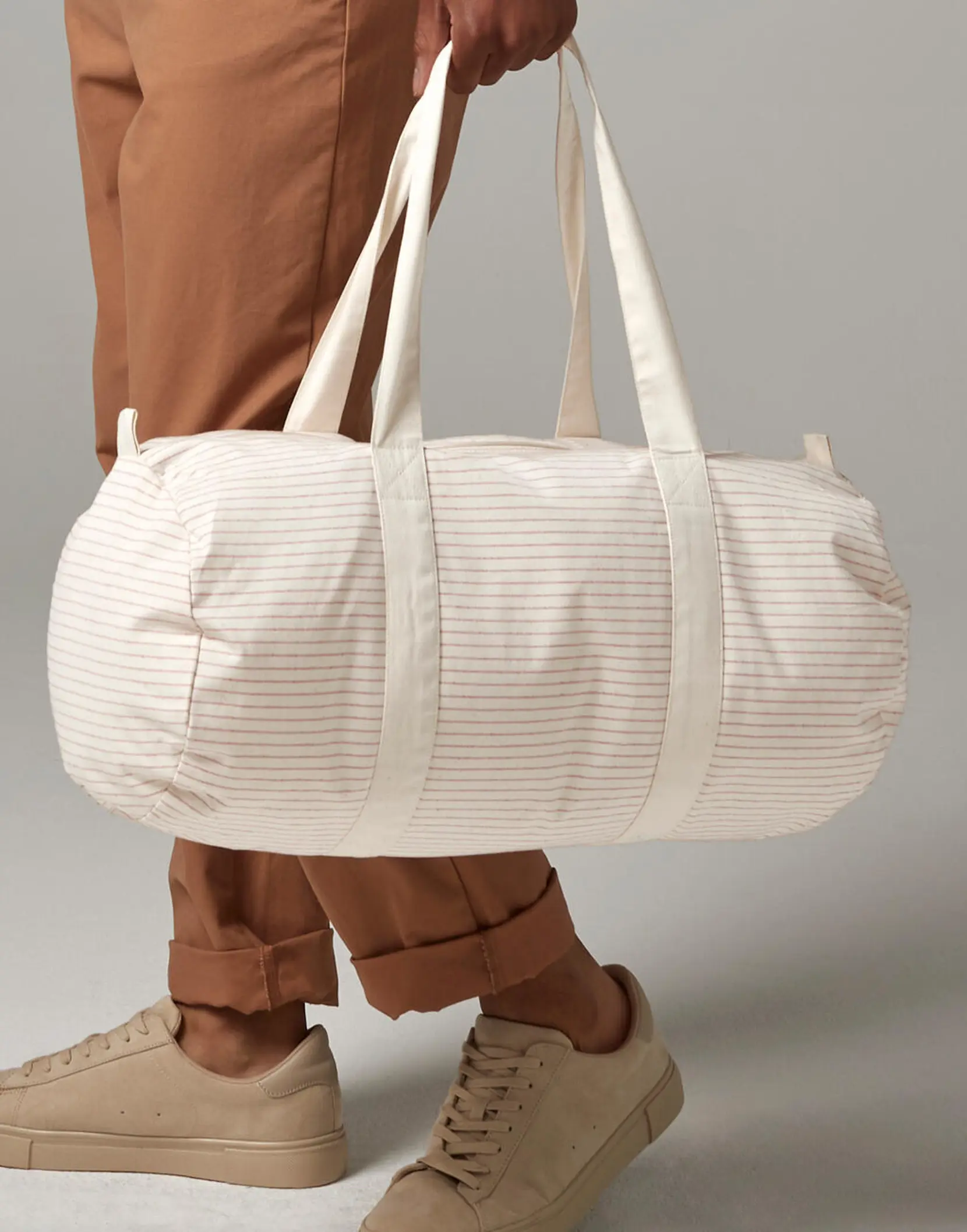 Bild på Striped Organic Cotton Barrel Bag