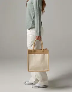 Bild på Cotton Pocket Natural Starched Jute Midi Tote