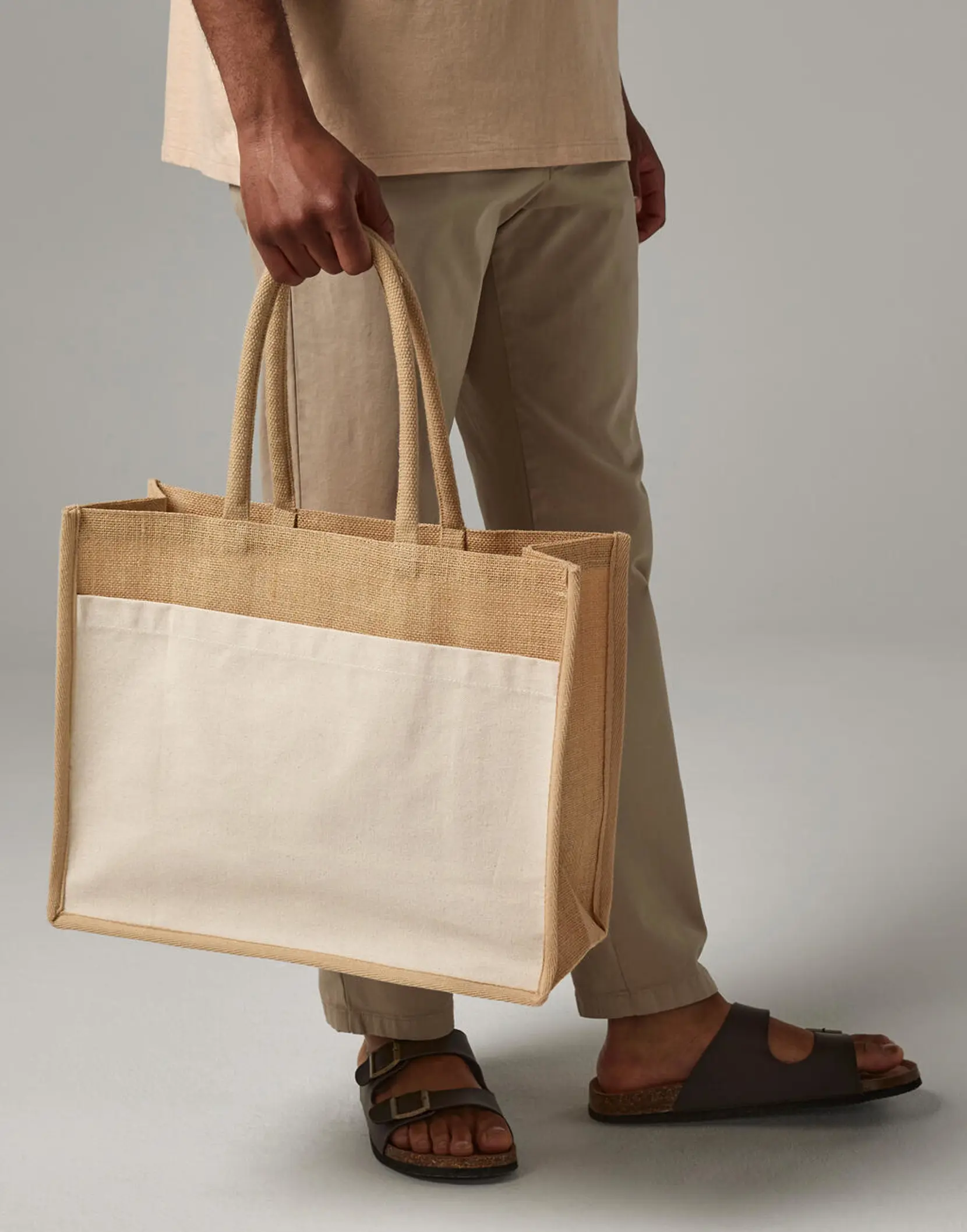 Bild på Cotton Pocket Natural Starched Jute Shopper
