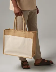 Bild på Cotton Pocket Natural Starched Jute Shopper