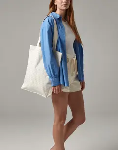 Bild på Striped Organic Cotton Tote