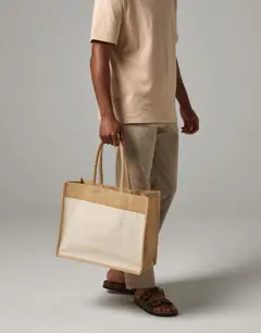 Bild på Cotton Pocket Natural Starched Jute Shopper