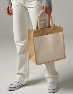 Bild på Cotton Pocket Natural Starched Jute Midi Tote
