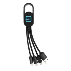Bild på 4-i-1 kabel med karbinclip