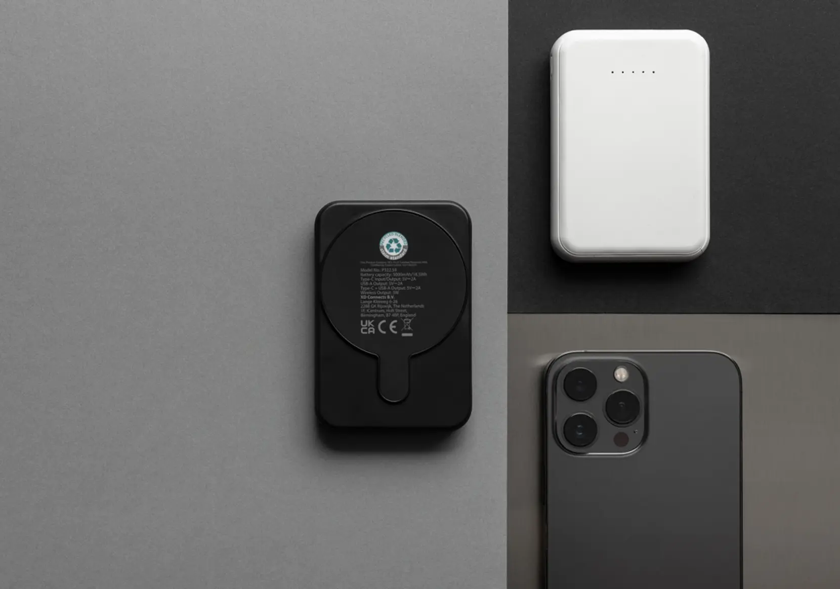 Bild på Stellar RCS återvunnen plast 5000 mah 5W magnetisk powerbank