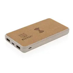 Bild på Kork och vete 8.000 mAh powerbank med 5W trådlös laddning