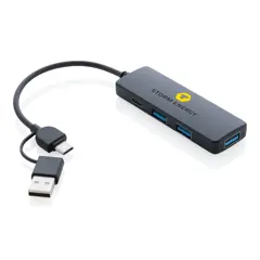 Bild på USB hub i RCS återvunnen plast med dubbel input