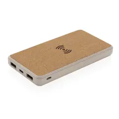 Bild på Kork och vete 8.000 mAh powerbank med 5W trådlös laddning