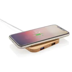 Bild på 5W trådlös laddare i bambu med USB