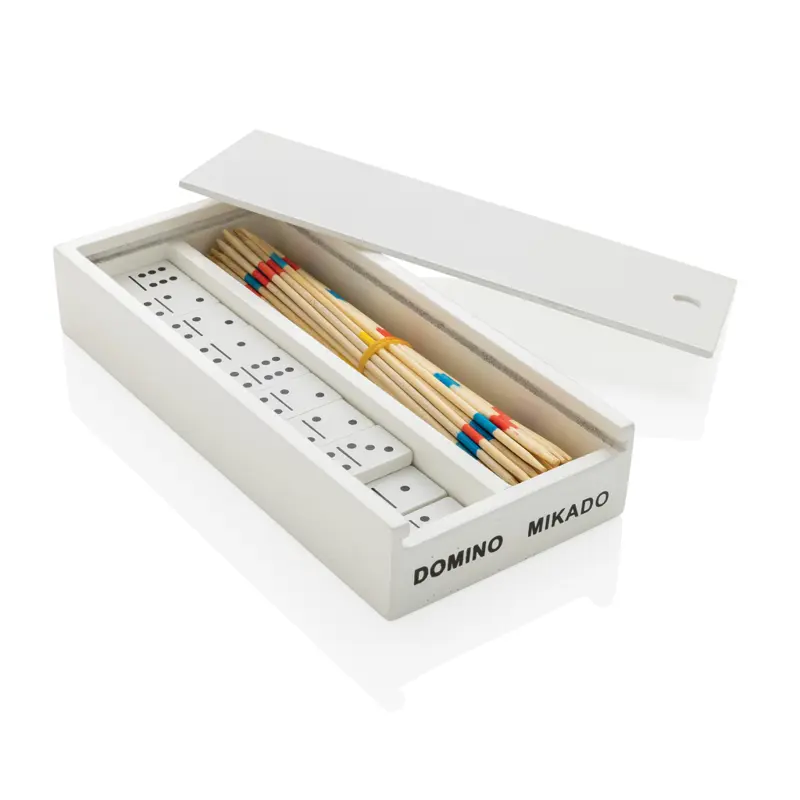 Mikado (plockepinn) / domino i trälåda