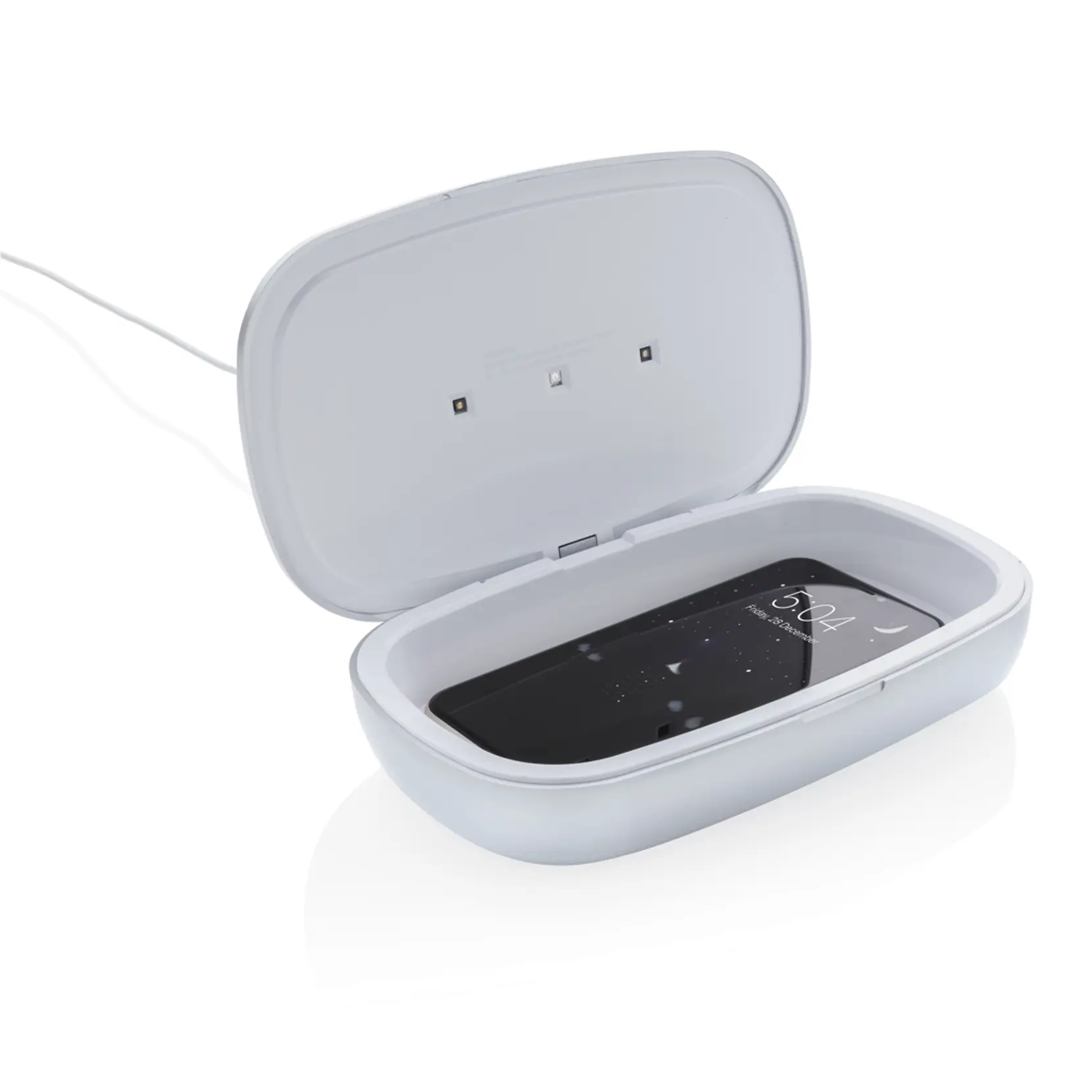 Bild på Rena UV-C steriliseringsbox med 5W trådlös laddare