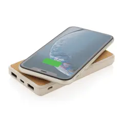 Bild på Kork och vete 8.000 mAh powerbank med 5W trådlös laddning