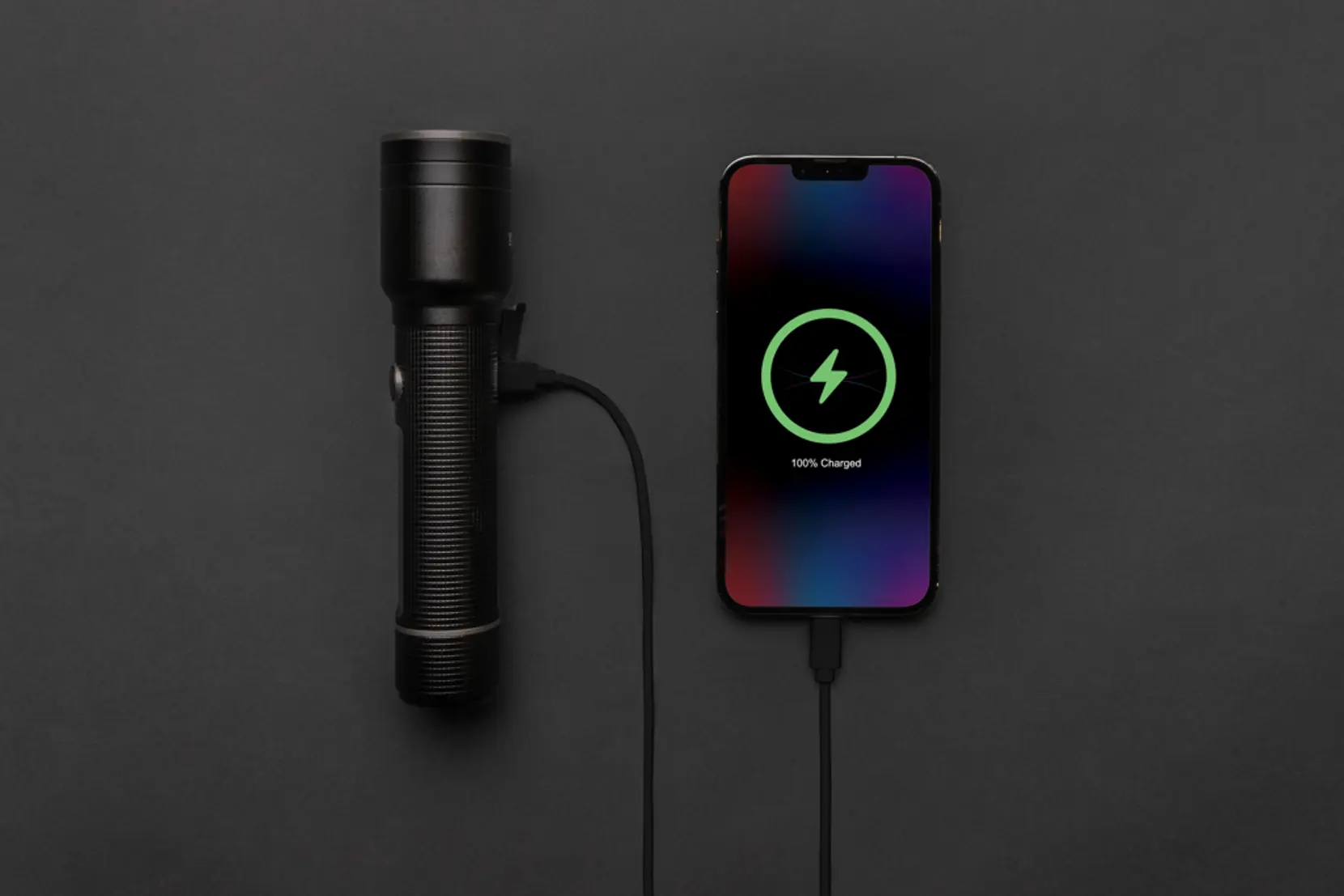 Bild på USB-återuppladdningsbar heavy duty ficklampa RCS aluminium