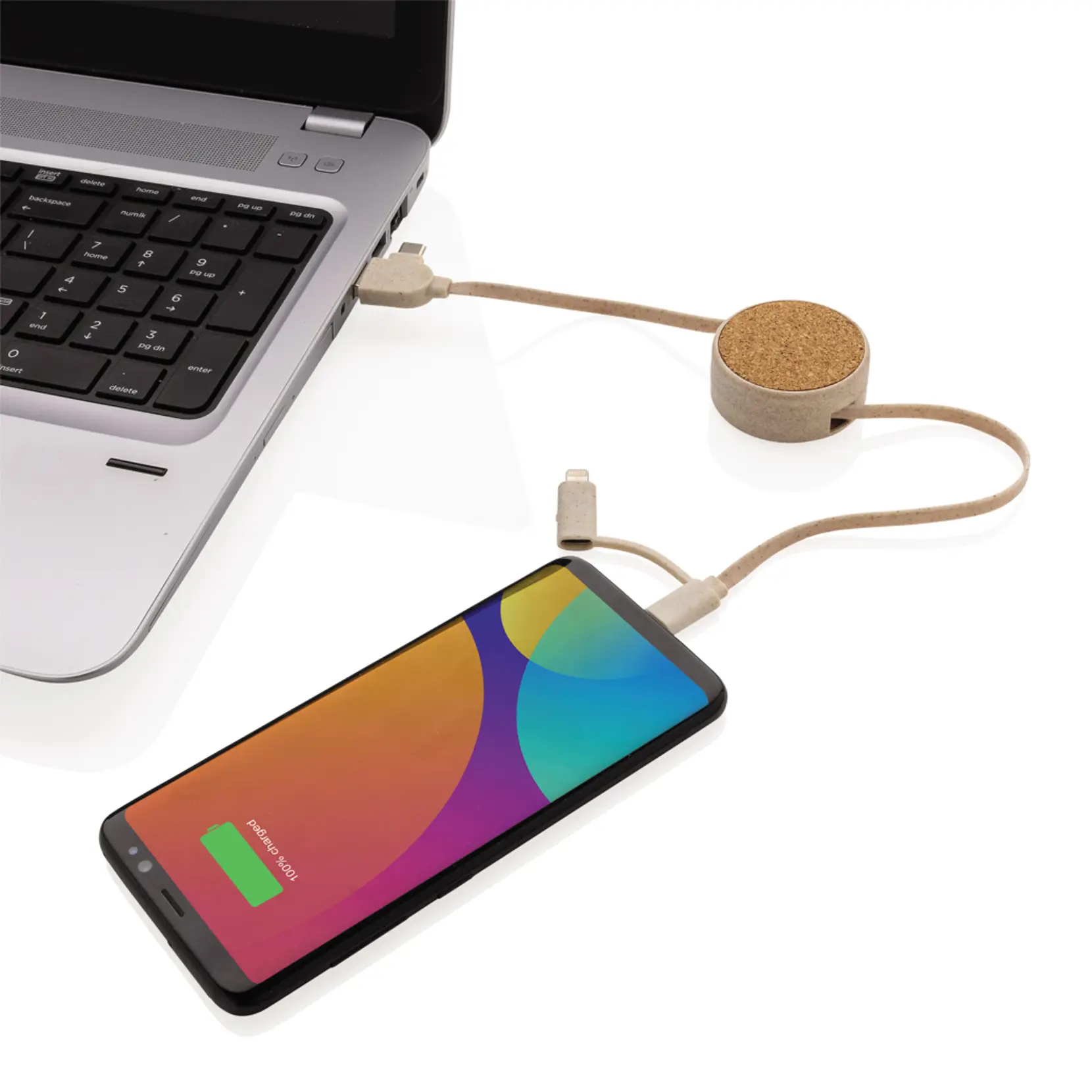 Bild på Kork och vete 6-i-1 utdragbar kabel