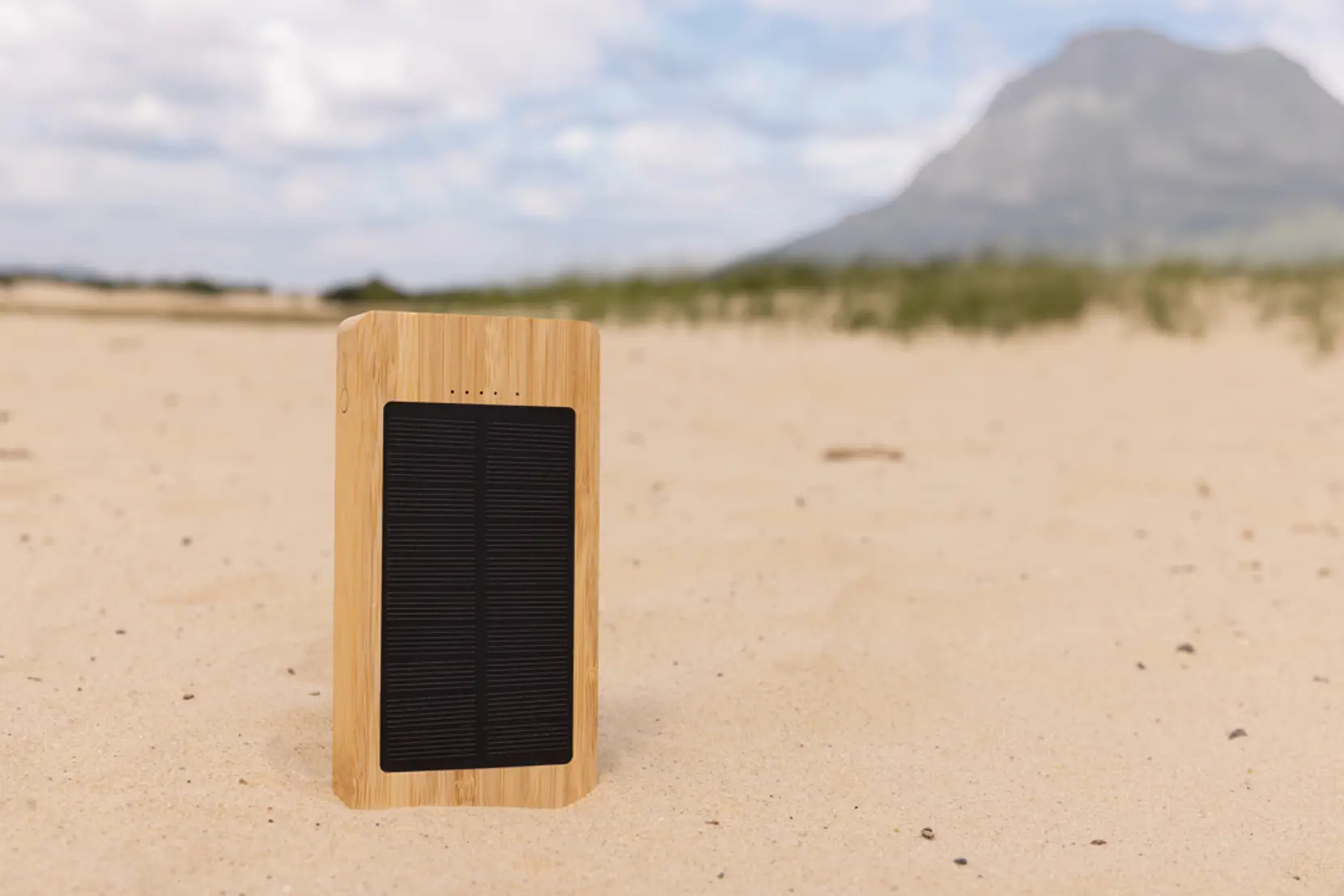 Bild på Sunwick 10.000mAh solcellspowerbank i bambu