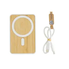 Bild på Zen RCS plast 5000 mah 5W magnetisk powerbank i bambu